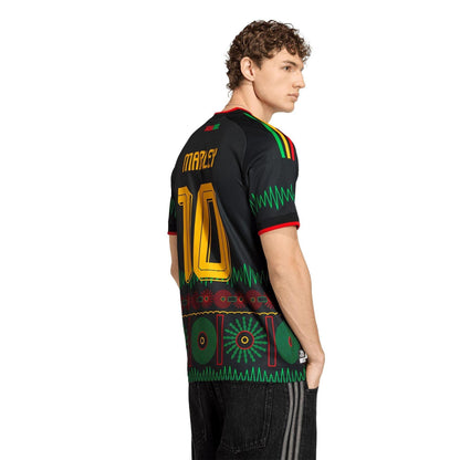 Black-Yellow - Pack Shot - Adidas Mens Bob Marley Jamaica Away Jersey