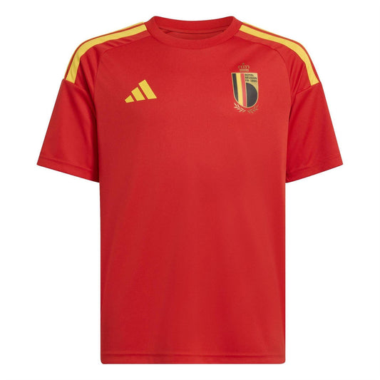 Red-Gold - Front - Adidas Childrens-Kids World Cup 2026 Belgium Replica Football Shirt