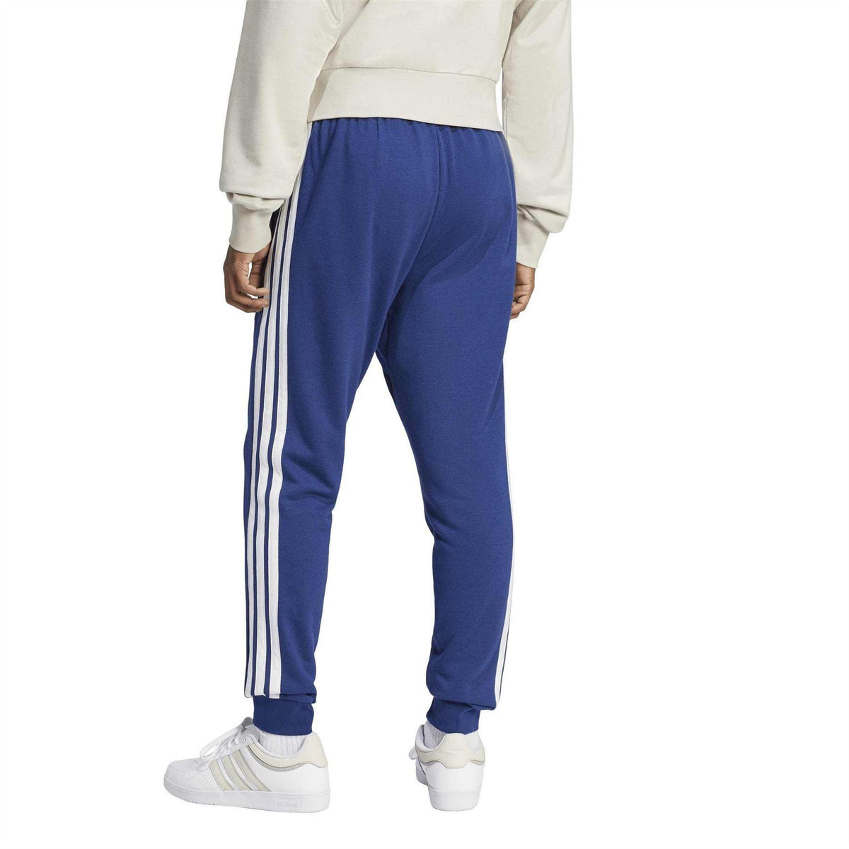 Dark Blue-White - Back - Adidas Mens 3S Joggers