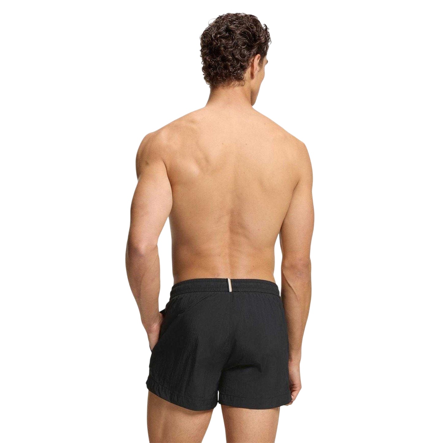 Black - Back - Boss Mens Mooneye Logo Outline Swim Shorts