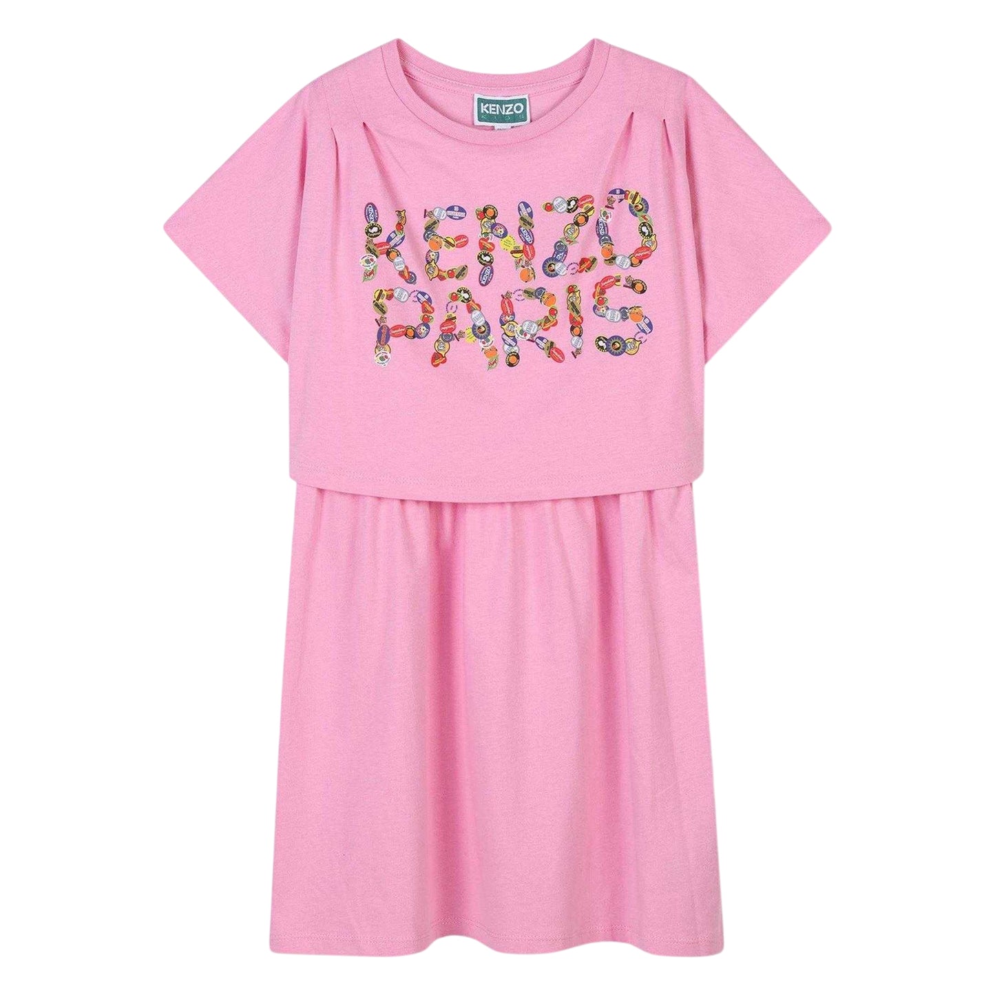 Pink - Front - Kenzo Girls Logo T-Shirt Dress