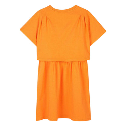 Orange - Back - Kenzo Girls Logo Relaxed Fit T-Shirt Dress