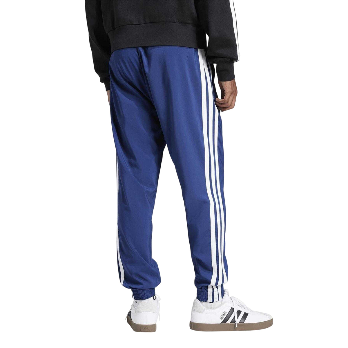 Dark Blue-White - Back - Adidas Mens 3S Tracksuit Bottoms