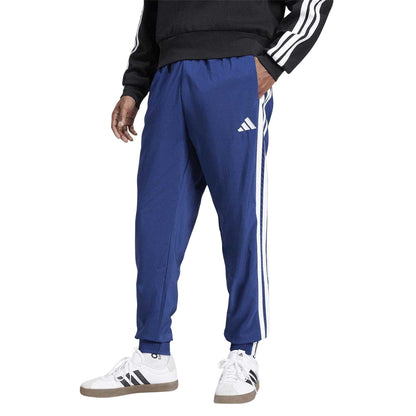 Dark Blue-White - Side - Adidas Mens 3S Tracksuit Bottoms