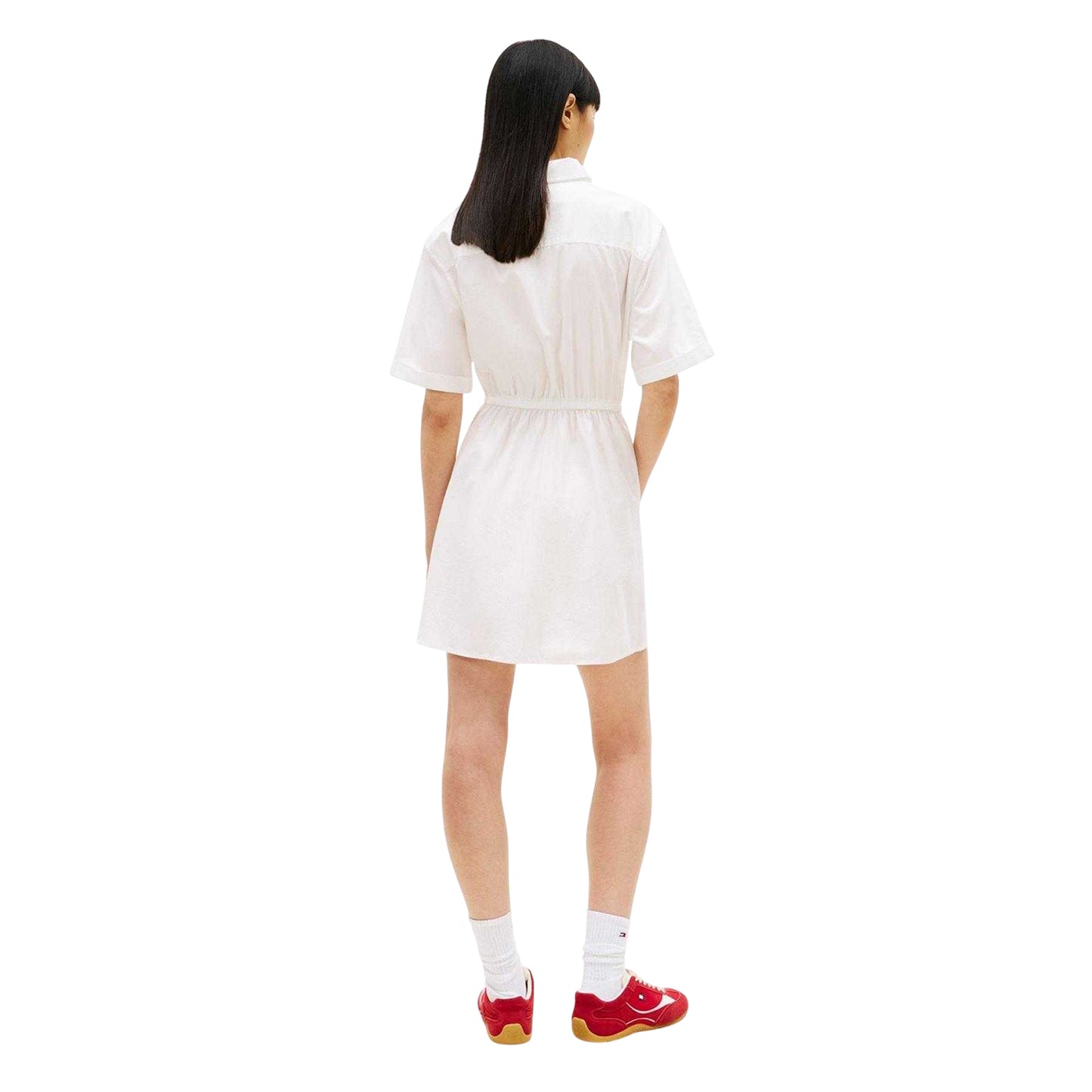 Ecru - Back - Tommy Jeans Womens-Ladies Shirt Dress