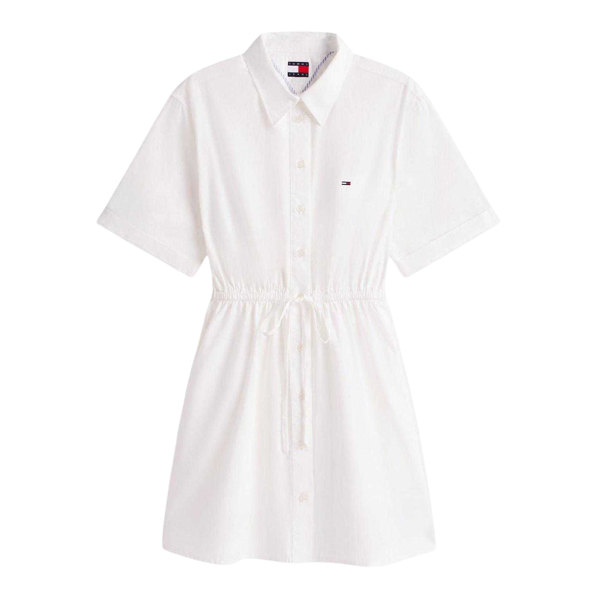 Ecru - Front - Tommy Jeans Womens-Ladies Shirt Dress