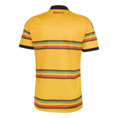 Gold-Green - Back - Adidas Mens Bob Marley Jamaica Home Shirt