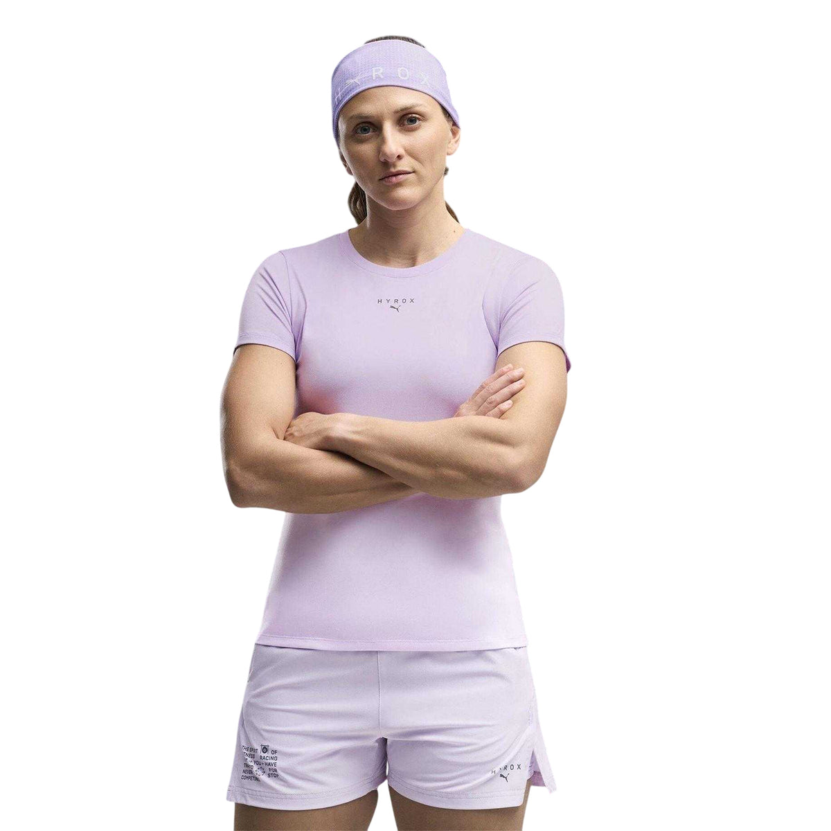 Light Lavender - Side - Puma Womens-Ladies Hyrox Short-Sleeved Workout T-Shirt