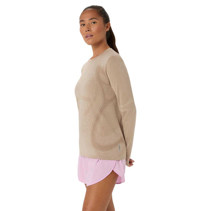 Greige - Front - Asics Womens-Ladies Road T-Shirt