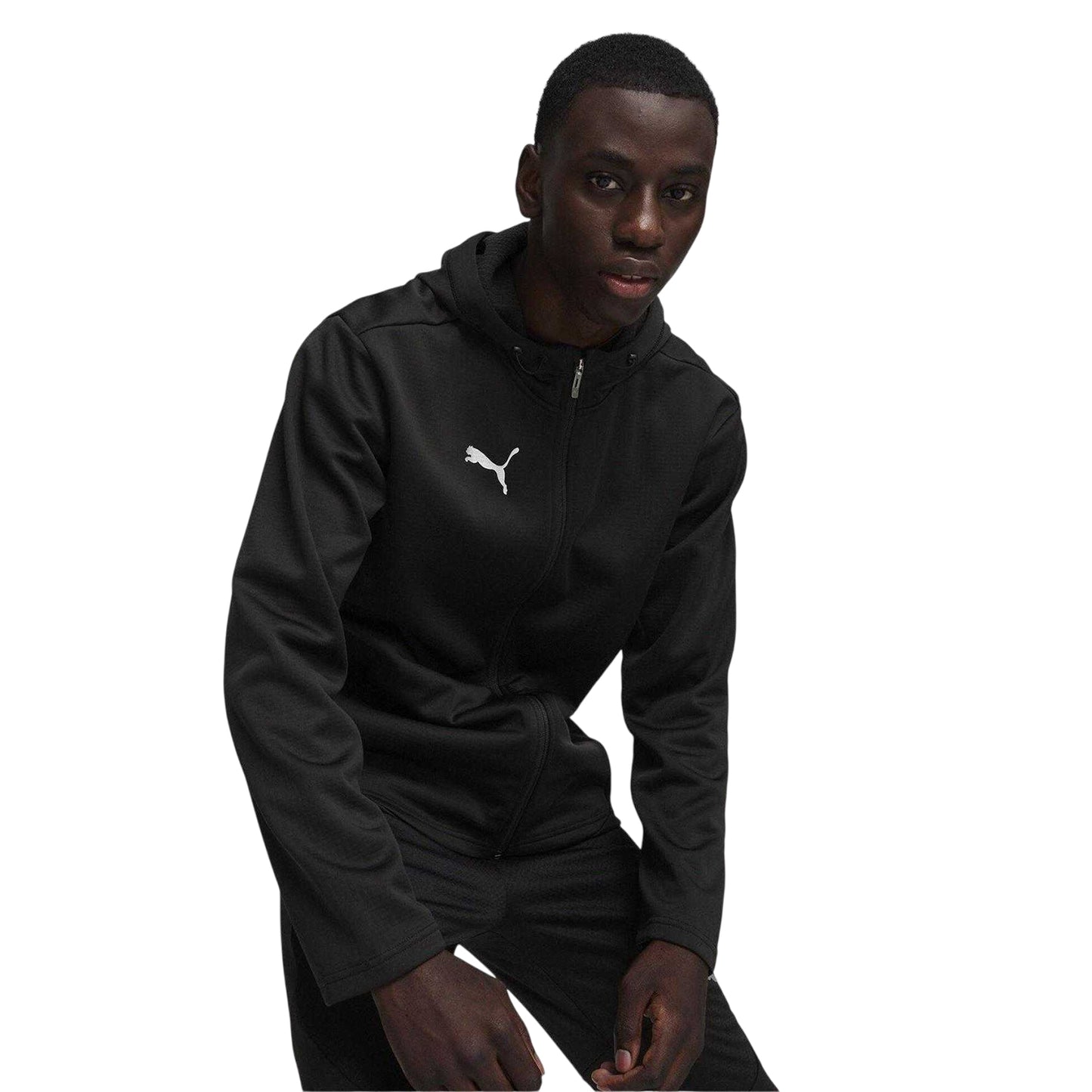 Black-Silver - Side - Puma Mens TeamFinal Tracksuit Top