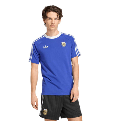 Blue-White - Side - Adidas Mens Originals Argentina Crew Neck Football Shirt