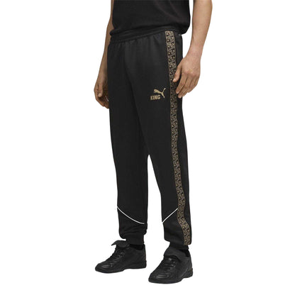 Black-Gold - Side - Puma Mens King Anthem Slim Tracksuit Bottoms