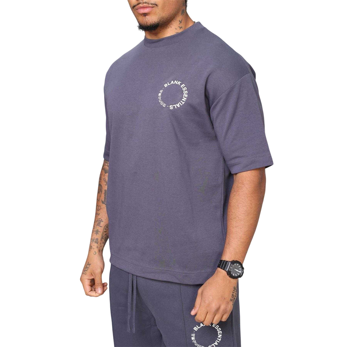 Thunder Grey - Side - Blank Essentials Mens T-Shirt