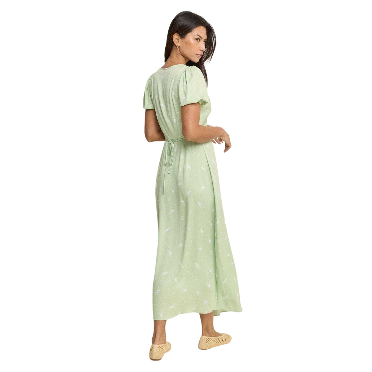 Green - Back - Nobody´s Child Womens-Ladies Bellatrix Cherry Short-Sleeved Midi Dress