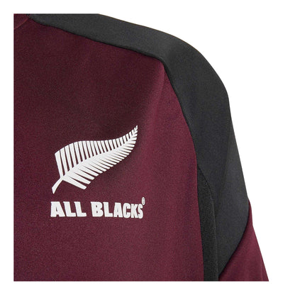 Maroon-Black - Side - Adidas Childrens-Kids Performance T-Shirt