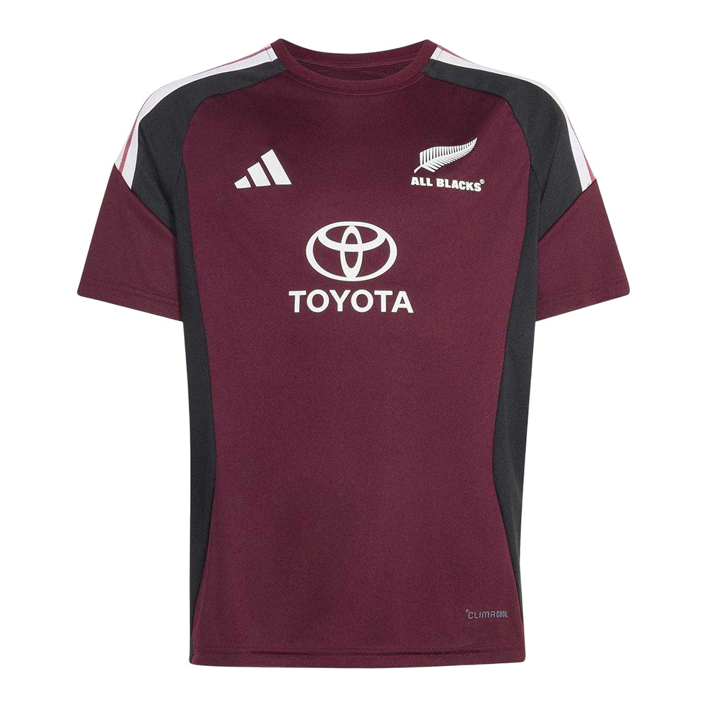 Maroon-Black - Front - Adidas Childrens-Kids Performance T-Shirt