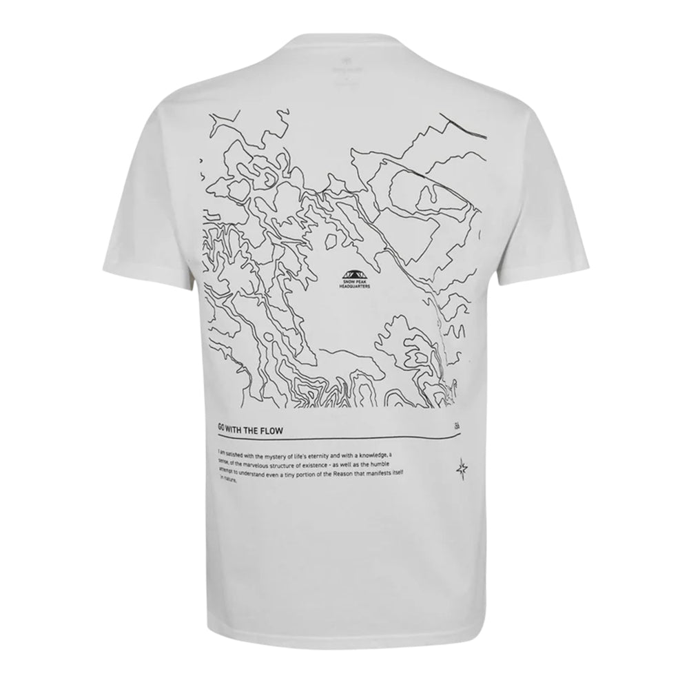 Off White - Back - Snow Peak Mens Topographic Regular T-Shirt
