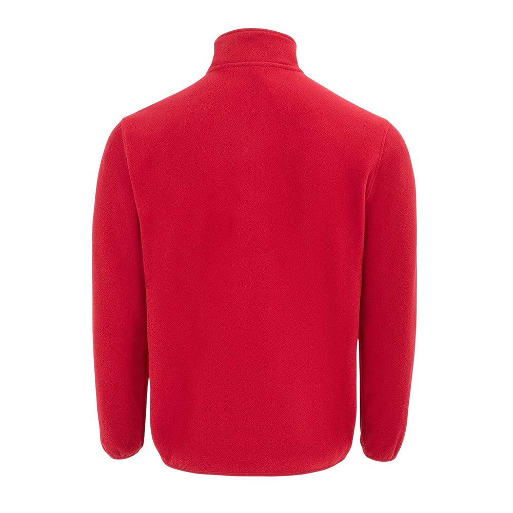 Red - Back - Donnay Mens Quarter Zip Fleece Jacket