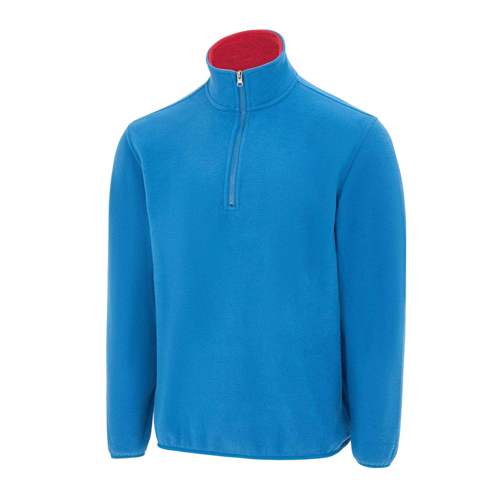Blue - Side - Donnay Mens Quarter Zip Fleece Jacket