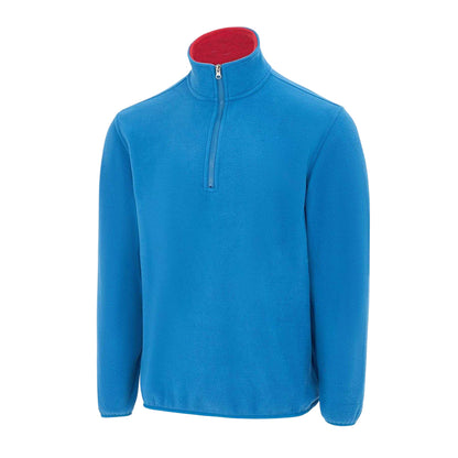 Blue - Side - Donnay Mens Quarter Zip Fleece Jacket