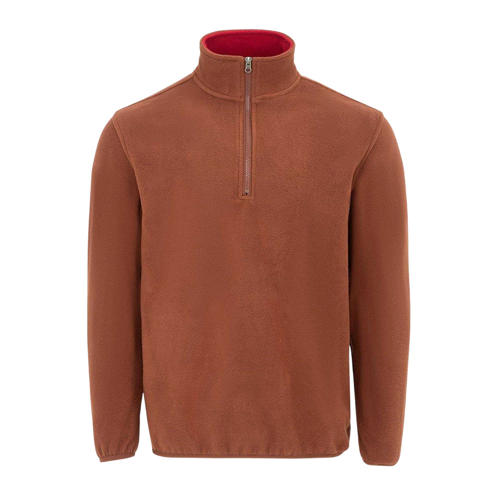 Brown - Front - Donnay Mens Quarter Zip Fleece Jacket