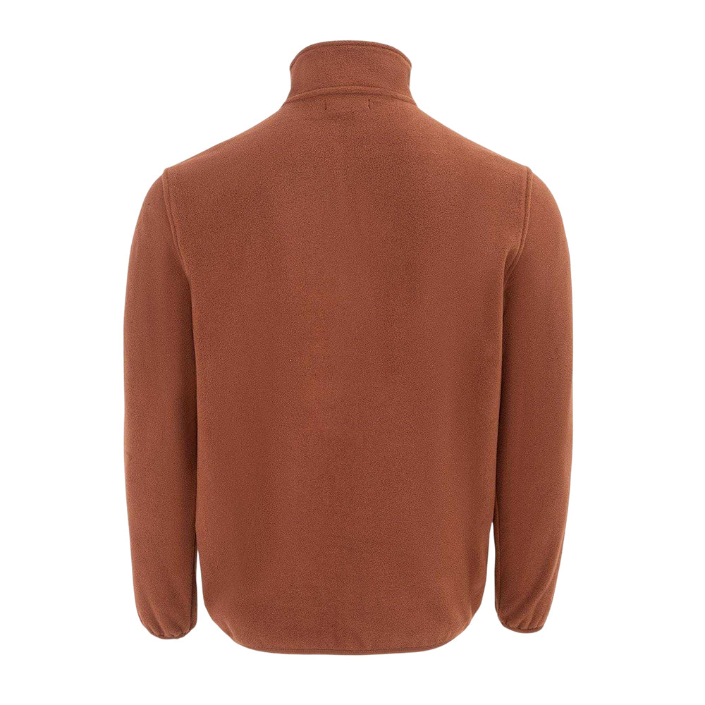 Brown - Back - Donnay Mens Quarter Zip Fleece Jacket