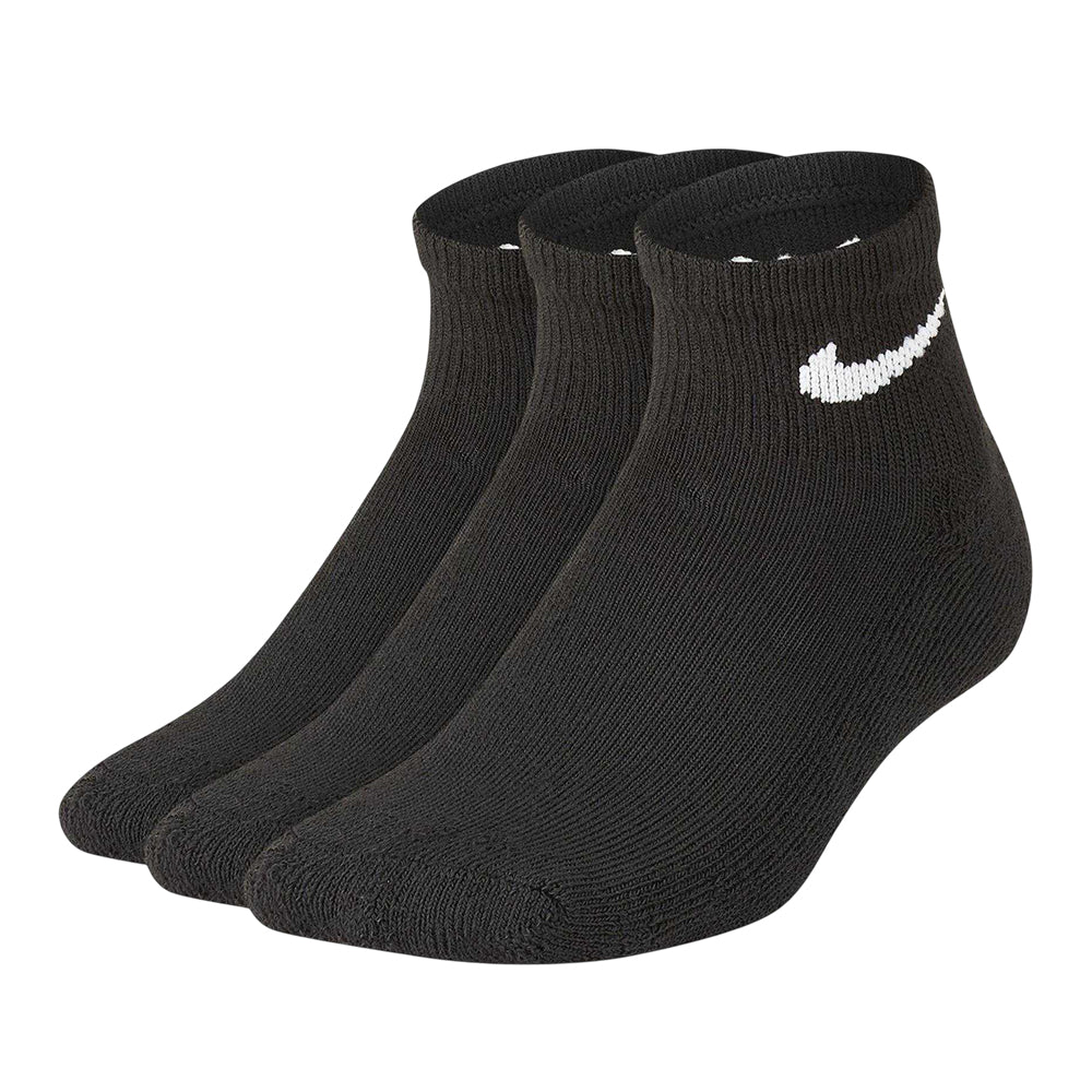 Black - Front - Nike Childrens-Kids Ankle Socks (Pack of 3)