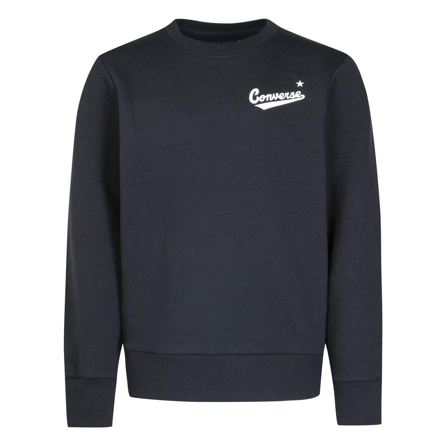 Black - Front - Converse Childrens-Kids Graphic Logo Sweatshirt