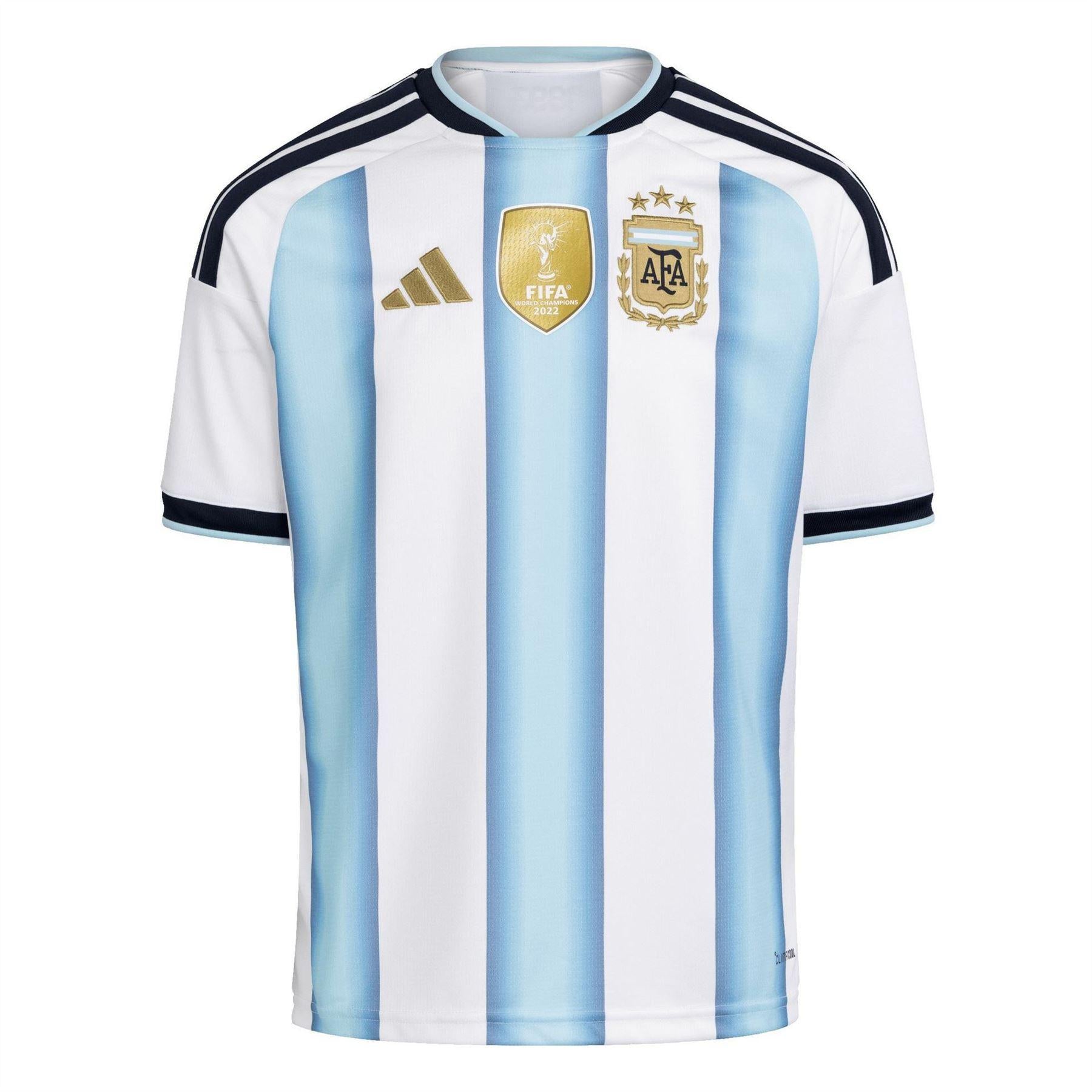 White-Blue - Front - Adidas Childrens-Kids World Cup 2026 Argentina Home Shirt