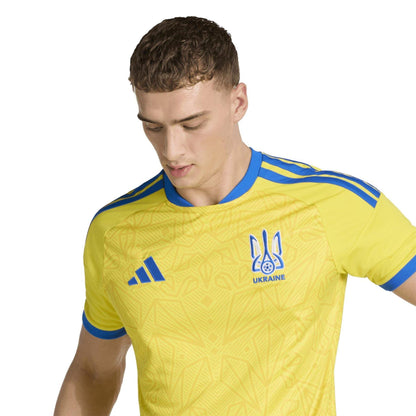 Yellow-Blue - Side - Adidas Mens World Cup 2026 Ukrainian Football Federation Home Shirt
