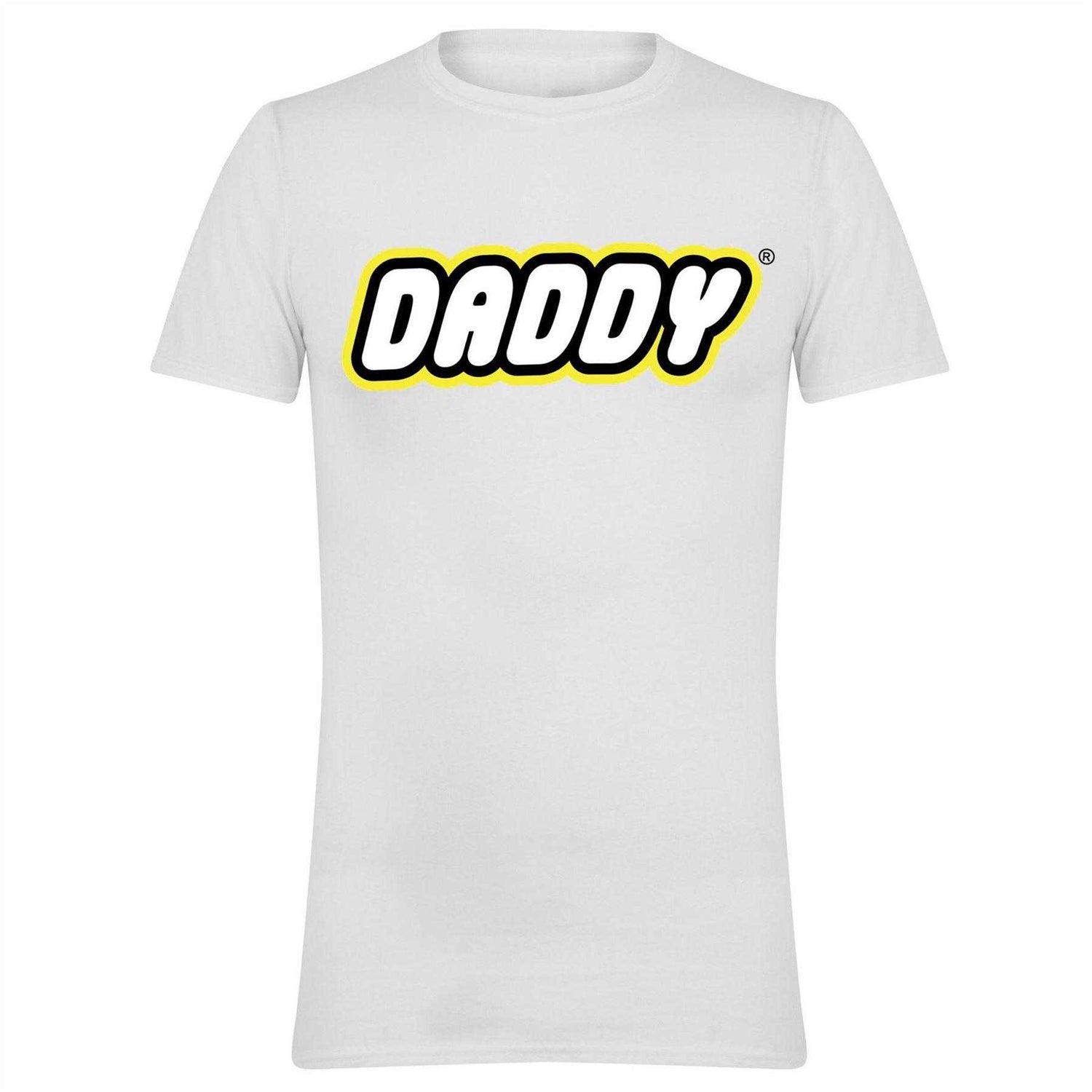 White - Front - AWD Mens Daddy Lego T-Shirt