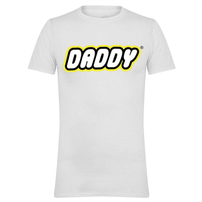 White - Front - AWD Mens Daddy Lego T-Shirt