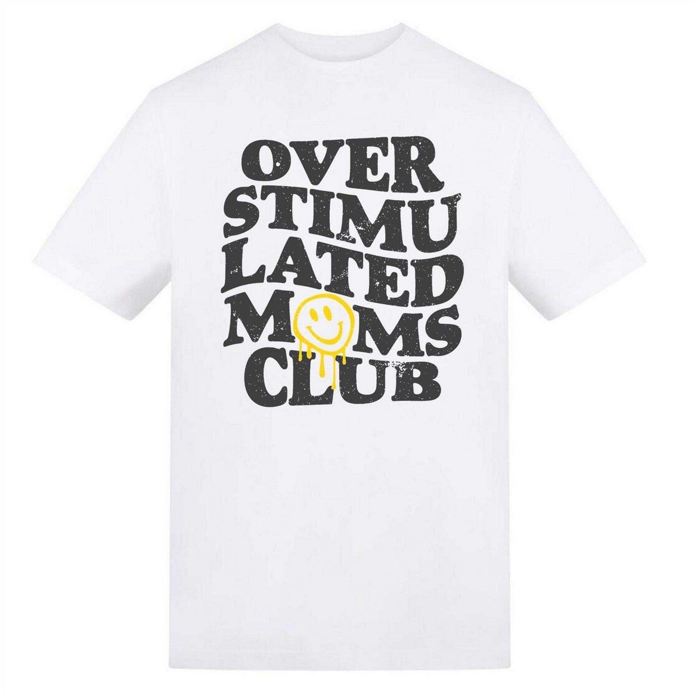 White - Front - AWD Womens-Ladies Overstimulated Moms Club T-Shirt