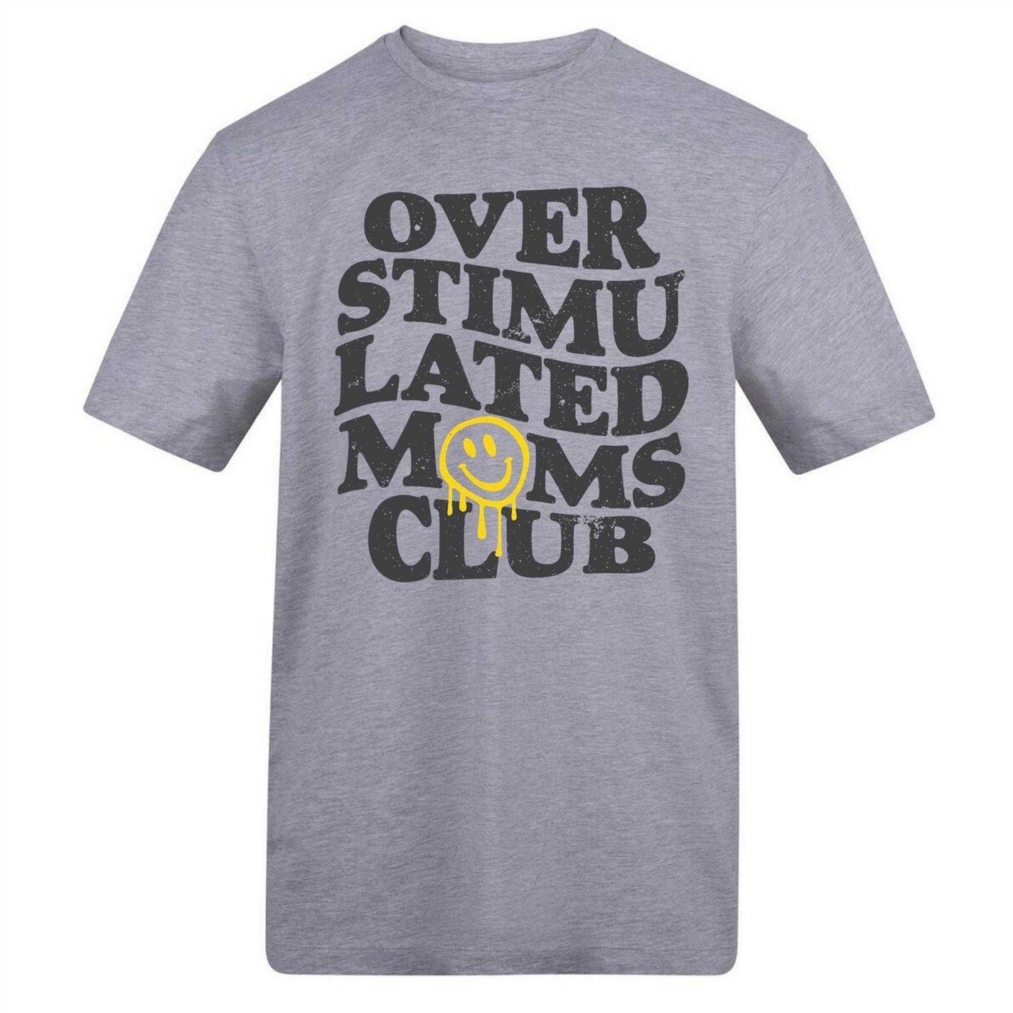 Grey - Front - AWD Womens-Ladies Overstimulated Moms Club T-Shirt