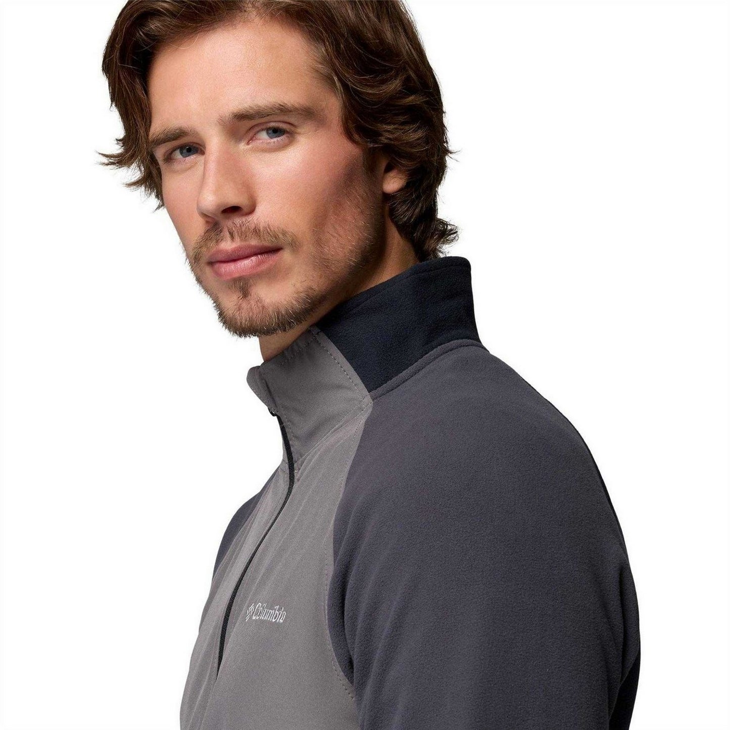 Shark Grey-Black - Side - Columbia Mens Valley Fleece Jacket