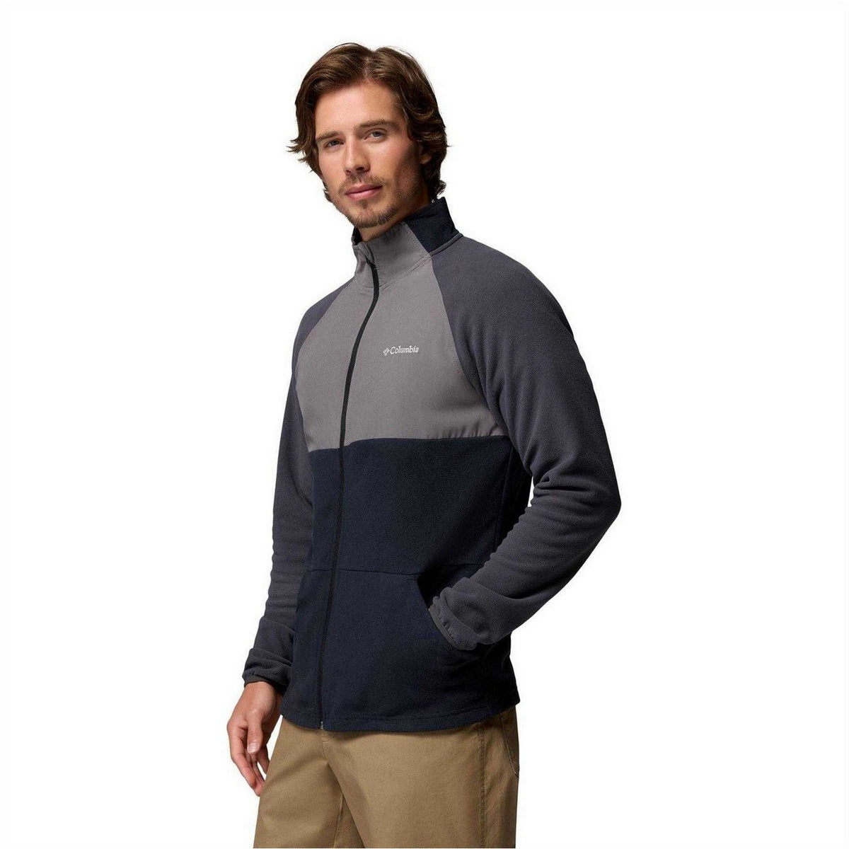 Shark Grey-Black - Front - Columbia Mens Valley Fleece Jacket