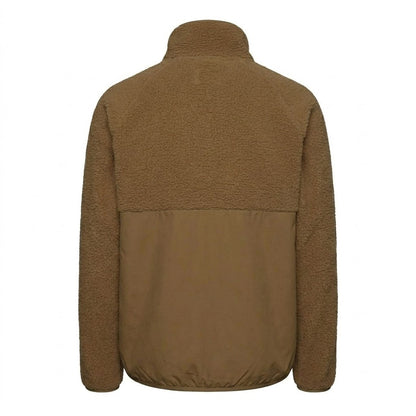Khaki - Back - Adidas Mens Originals Polar Fleece High Collar Raglan Fleece Jacket