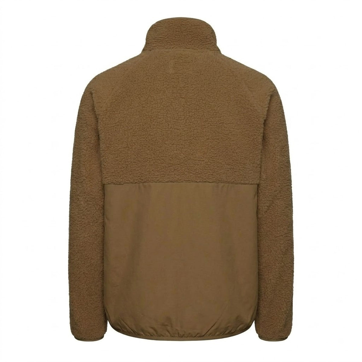 Khaki - Back - Adidas Mens Originals Polar Fleece High Collar Raglan Fleece Jacket