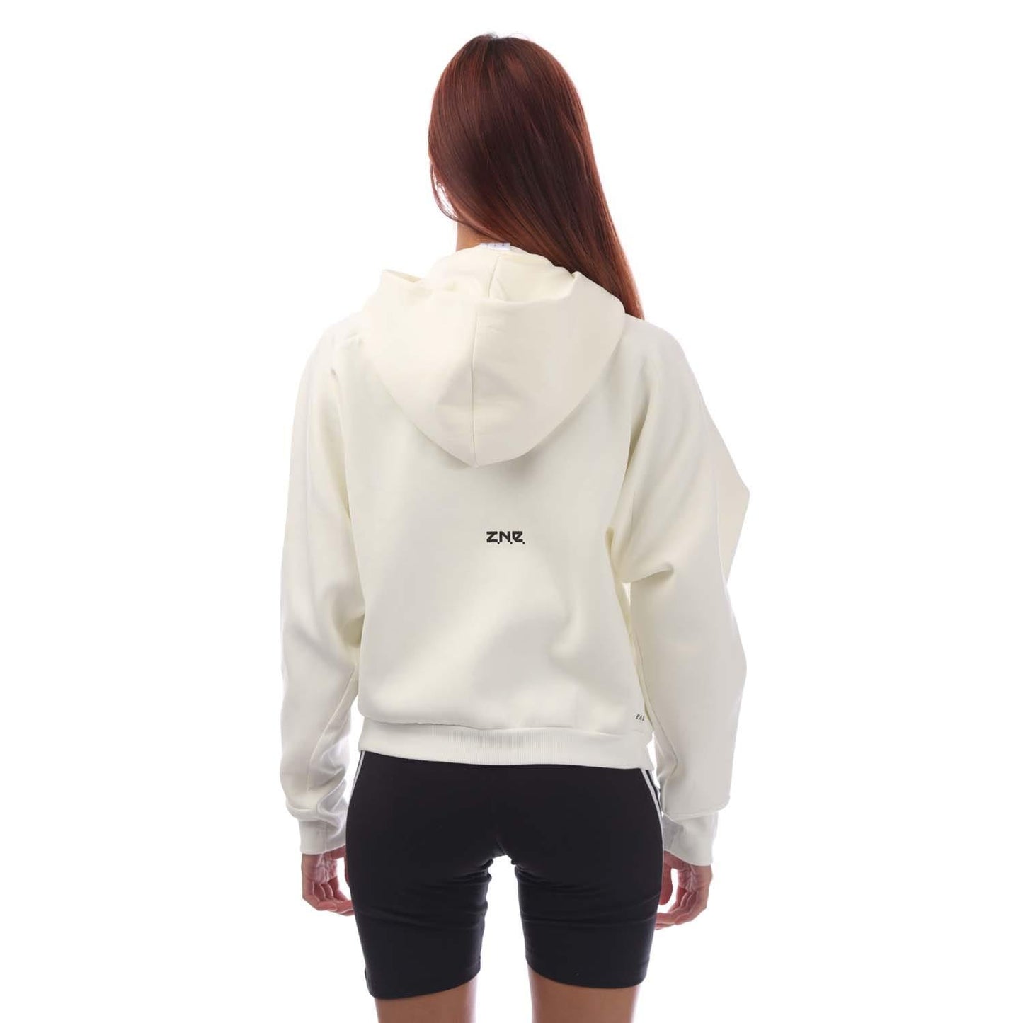 Off White - Back - Adidas Womens-Ladies Z.N.E. Full Zip Hoodie