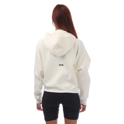 Off White - Back - Adidas Womens-Ladies Z.N.E. Full Zip Hoodie
