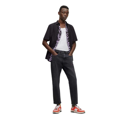 Black - Lifestyle - Hugo Mens Ebor Short-Sleeved Shirt