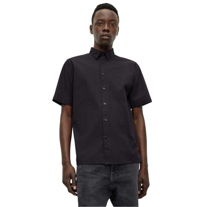 Black - Front - Hugo Mens Ebor Short-Sleeved Shirt