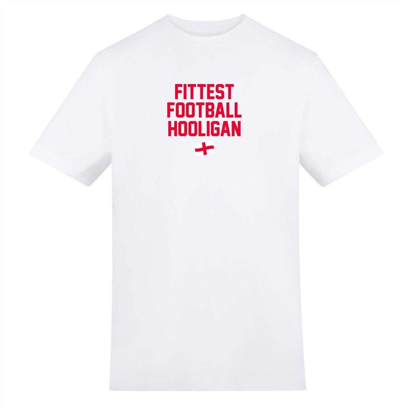 White - Front - AWD Mens Fittest Football Hooligan T-Shirt