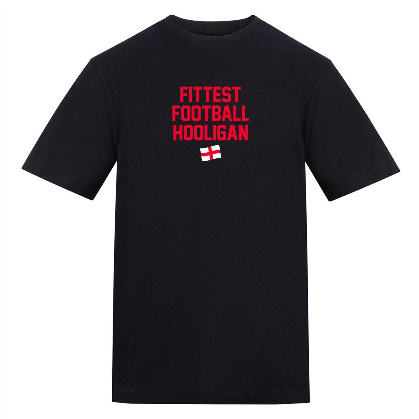 Black - Front - AWD Mens Fittest Football Hooligan T-Shirt