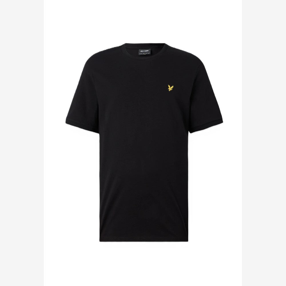 Black - Front - Lyle & Scott Mens Ottoman Tipped T-Shirt