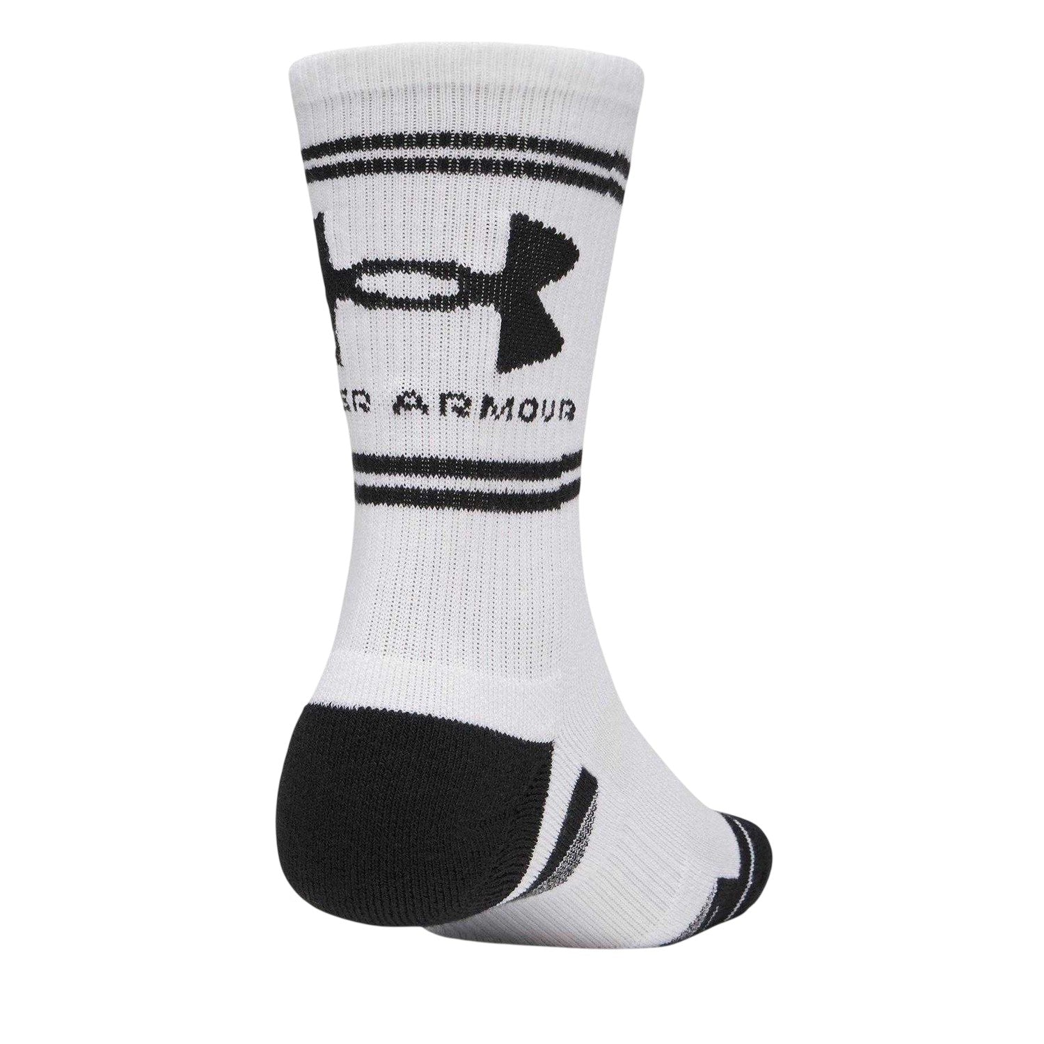 White-Black - Back - Under Armour Unisex Adult Performance Tech Crew Socks