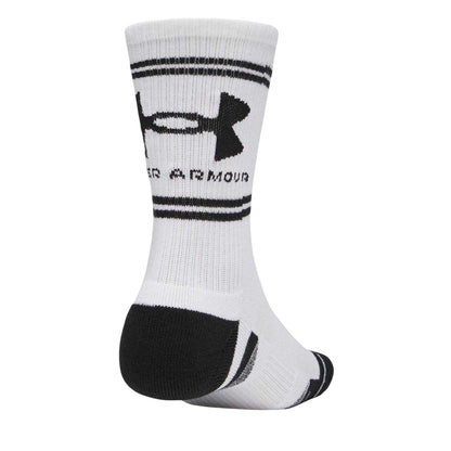 White-Black - Back - Under Armour Unisex Adult Performance Tech Crew Socks