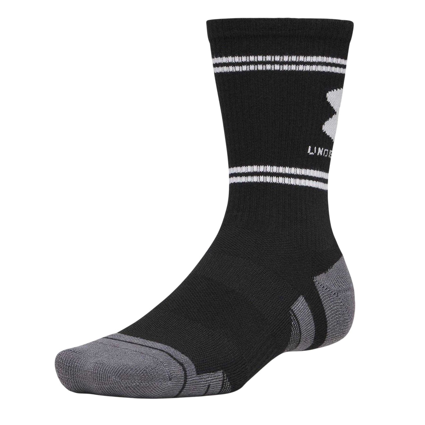 Black - Side - Under Armour Unisex Adult Performance Tech Crew Socks