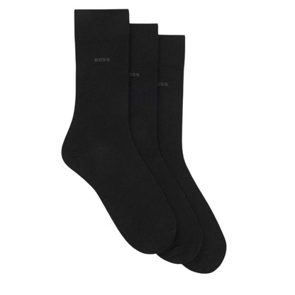 Black - Front - Hugo Mens Cotton Blend Crew Socks