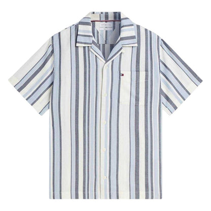 Carbon-Navy - Front - Tommy Hilfiger Mens Striped Short-Sleeved Shirt